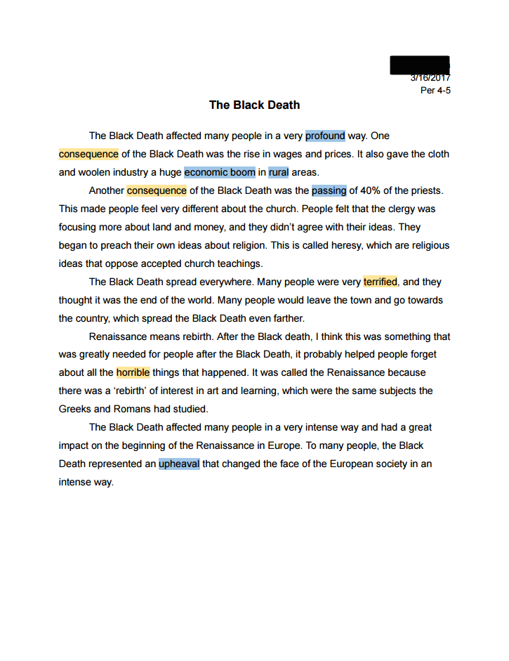 black death essay topics